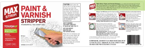 Miniatura 9 de Max Strip Decapante de Pintura y Barniz 32oz - Decapante de Pintura para Múltiples Capas de Pintura Acrílica, Látex, Óleo y a Base de Agua