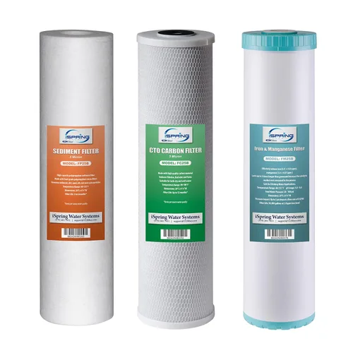 Miniatura 5 de iSpring UVF55FS - Filtro de agua UV para toda la casa y F3WGB32BM - Juego de filtros de agua de 3 etapas de 4.5 x 20 pulgadas, paquete de repuesto