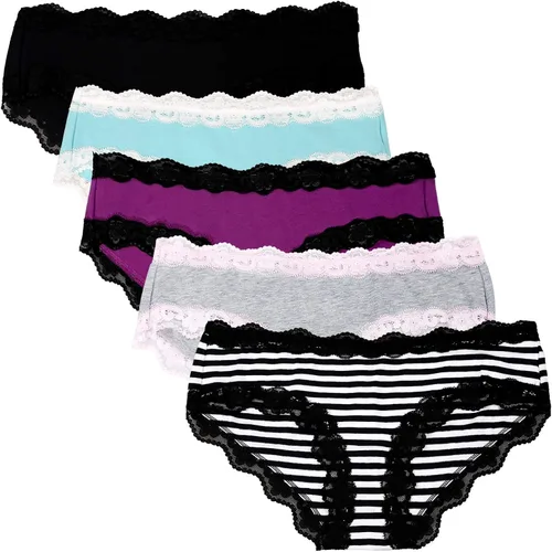 Miniatura 2 de LYYTHAVON bragas de algodón transpirables, ropa interior para mujeres, 5unidades