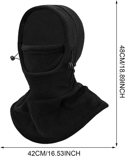 Miniatura 7 de Cycling Masque, Elastic Drawstring Winter Balaclava Full Face Cover, Waterproof Fleece Full Face Ski Cover, Warm