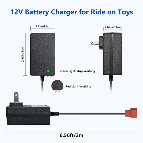 Miniatura 5 de Cargador de batería de 12 voltios para niños, ATV Ride On Toys, apto para BMX X6, Kid TRAX GMC, Wal-Mart, Moto ATV Quad, piezas de repuesto