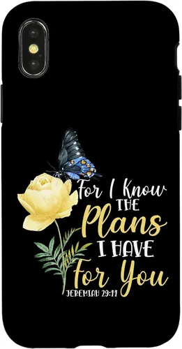 Miniatura 5 de iPhone 16 Christian Bible Verse Butterfly Rose Flower Jeremiah 29:11 Case