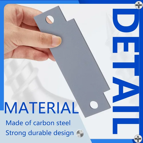 Miniatura 3 de Zonon Llenador de placa de huelga de puerta con tornillos, placa de llenado de acero al carbono, placa T en blanco, 4-7/8 x 1-1/4 pulgadas, metal