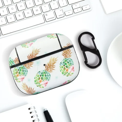 Miniatura 3 de Funda para Airpods Pro, bonita funda de piel con diseño de piña