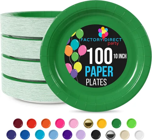 Miniatura 47 de Exquisite Party Solids - Platos desechables de papel amarillo de 7 pulgadas, para fiestas, 100 unidades, resistentes, 350 GSM, suministros