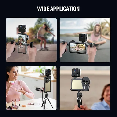 Miniatura 8 de NEEWER PA042 S24 Ultra Phone Cage Video Rig Estabilizador con PA045S Manija Lateral de Liberación Rápida, PA045E Manija de Obturador Bluetooth