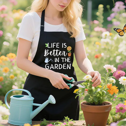 Miniatura 2 de Delantal de jardinería para mujer con bolsillos, delantal de jardín ajustable divertido regalo para jardinero, mamá, esposa, amante de las plantas