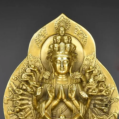 Miniatura 3 de Estatua de Buda, estatuas de Buda, diosa, meditación de Buda zen, bodhisattva de mil manos, Guan Yin, Buda sentado de 6.4 pulgadas (color: amarillo)