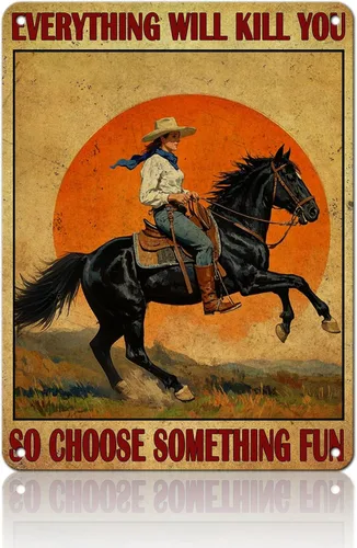Miniatura 54 de Cartel de metal vintage con texto en inglés "Girl and She Lived Happily Ever After Dog" (Poodle Girl and She Lived Happily Ever After Dog), letrero