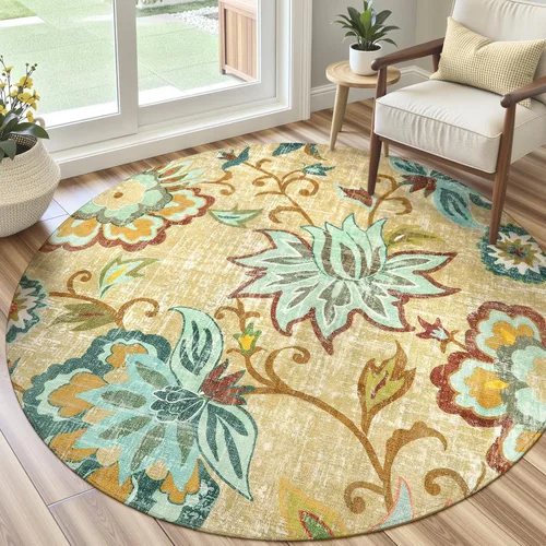 Miniatura 10 de Lahome - Tapete floral con estampado de cachemira, lavable, antideslizante, pequeño, anti-manchas, suave, para baño, entrada, dormitorio, Negro