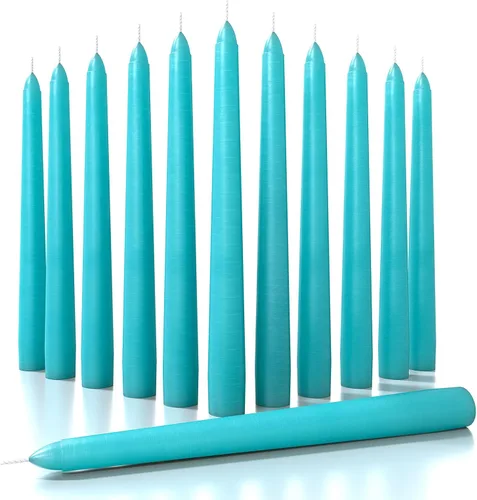 Miniatura 19 de CANDWAX Paquete de 12 velas cónicas rojas – Velas rectas sin goteo de combustión lenta sin perfume de 12 pulgadas – Ideal para mesa de comedor – Rojo