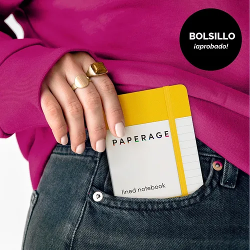 Miniatura 7 de Juego de 2 cuadernos blocs de notas de bolsillo pequeño, pauta universitaria, 3.7 x 5.6 pulgadas, minidiario de tapa dura, papel grueso de 3.5 Negro