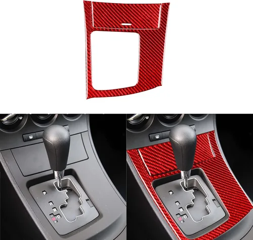 Miniatura 10 de Accesorios de fibra de carbono suave real para interior de coche, panel de cambio de marchas, cubierta de cenicero, calcomanía negra compatible