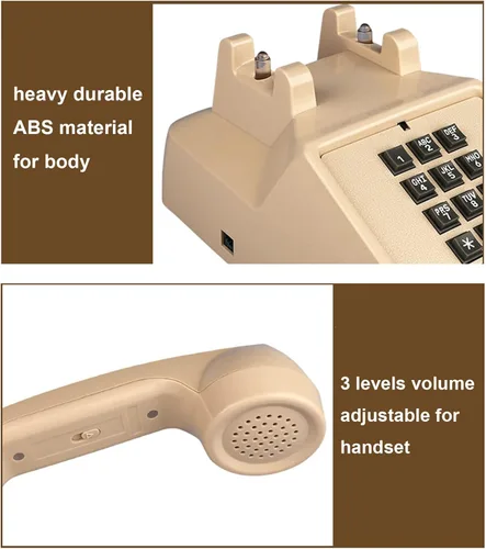 Miniatura 6 de TelPal Teléfonos fijos para oficina en casa, hotel, escuela, con cable, de una sola línea, teléfono básico de escritorio pesado para personas