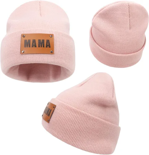 Miniatura 16 de Gorro para padres e hijos,Madre y bebé hija/hijo gorro de punto cálido de invierno,Gorro suave para niños