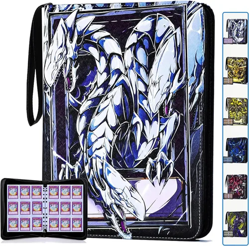 Carpeta de tarjetas coleccionables para tarjetas Y-G-O, álbum de tarjetas de 990 bolsillos con fundas compatible con tarjetas TCG, tarjetas TCG u