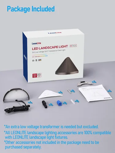 Miniatura 10 de LEONLITE Luces LED de cubierta de 5 W de bajo voltaje, luz de barandilla de escalera de 12 V, luz de valla de paisaje al aire libre, cable listado 5