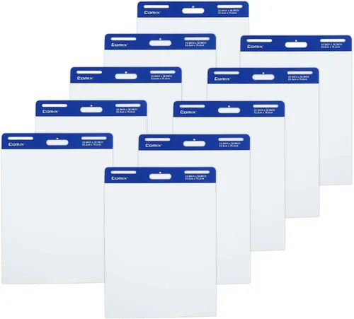 Comix Almohadilla de caballete pegajoso, papel de 25 x 30 pulgadas para profesores, papel de caballete autoadhesivo grande para suministros de