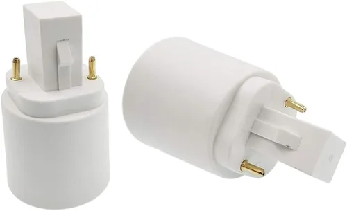 Miniatura 3 de Adaptador G24d a E26/E27 (no GY24d) Adaptador de enchufe CFL de 2 pines de 0.858 in G24 a E26/E27, convertidor de base de lámpara GX24d a E26/E27
