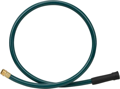 Worth Manguera de jardín verde corta de 5/8 pulgadas x 4 pies, sin torceduras, sin fugas, accesorios macho/hembra, tubo de agua resistente,