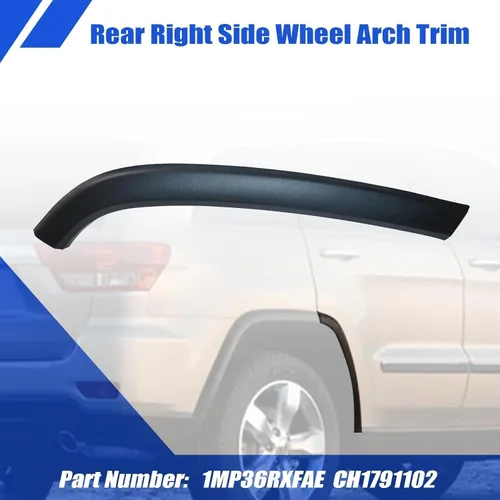Miniatura 2 de SecosAutoparts Moldura de rueda de puerta trasera derecha del lado del pasajero 1MP36RXFAE, apto para Jeep Grand Cherokee 2011-2021 Reemplazar