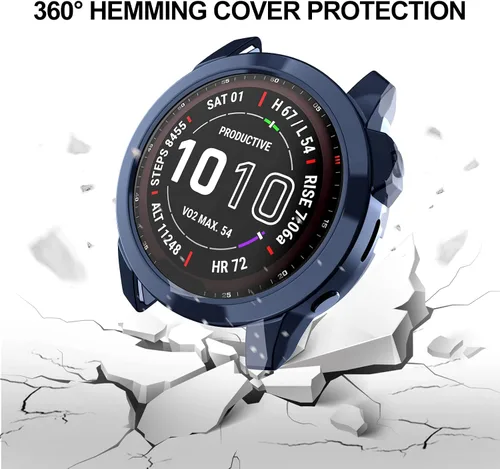 Miniatura 2 de Funda compatible con Garmin Fenix 7/Fenix 7 Solar/Fenix 7 Sapphire Solar Smart Watch, TPU resistente a los arañazos (no compatible con Fenix 7S/7X)
