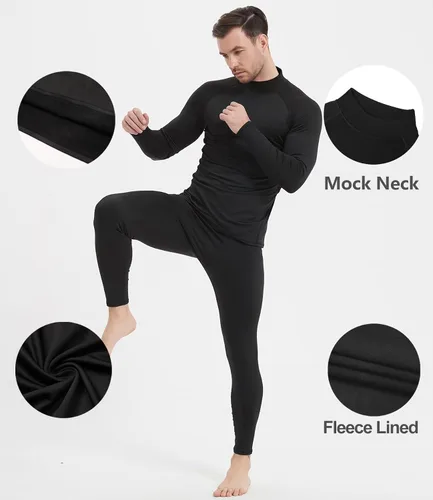 Miniatura 5 de Paquete de 4 camisas térmicas de compresión de manga larga con cuello alto para hombre