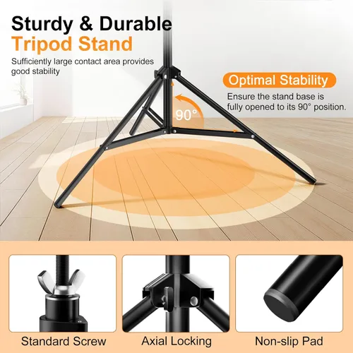 Miniatura 4 de Soporte para Telón de Fondo, 10 x 7 pies (ancho x alto) Soporte para Fondo Fotográfico Kit de Soporte Ajustable con 2 Barras Transversales, 8
