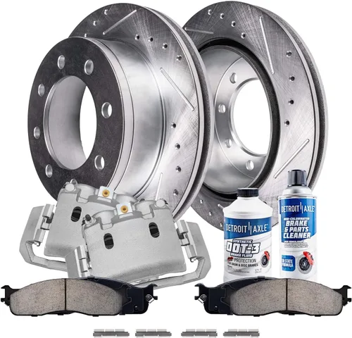 Miniatura 63 de Detroit Axle - Kit de freno delantero para Ford Explorer Mercury Mountaineer 2002-2005 Bujes de rodamiento de rueda perforados y ranurados rotores