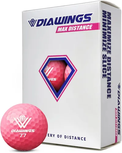 Miniatura 9 de Diawings Max Distance - Pelotas de golf para máxima distancia, anticorte, giro bajo, tiros rectos, media docena, 6 pelotas Blanco, rosa, naranja