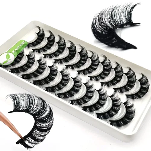 Miniatura 104 de 10 pares de pestañas rusas 3D voluminosas, con curvatura DD, pestañas postizas de visón sintético, pestañas de 19/32 de pulgada que parecen S09