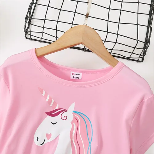 Miniatura 3 de Vestidos de verano casuales de manga corta con tutú de unicornio para niñas de 4 a 12 años