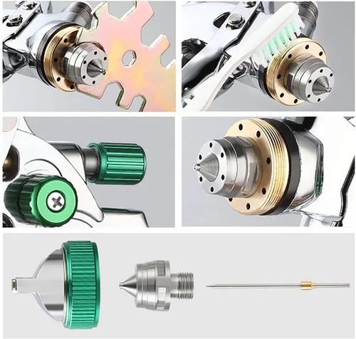 Miniatura 3 de ENDOZER Juego de pistola pulverizadora de aire profesional HVLP con alimentación por gravedad con boquillas de 1.4, 1.7, 2.0 mm, 20 onzas, 600 cc