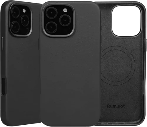 Miniatura 22 de Funda de cuero genuino para iPhone 13 Pro, cuero de grano completo, compatible con MagSafe y carga inalámbrica, bisel de la cámara con botones