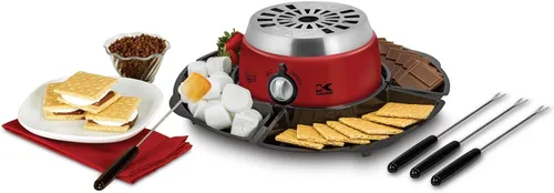 Miniatura 3 de Kalorik 2 en 1 Smores Maker, con función de fusión de fondue de chocolate, incluye tenedor y juego de bandeja, acero inoxidable