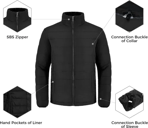 Miniatura 5 de Wantdo - Chaqueta de esquí 3 en 1 para hombre, impermeable, forro extraíble