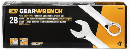 Miniatura 9 de GEARWRENCH 81923 - Juego de 28 llaves combinadas de 6 puntas, SAE y métricas (Paquete de 2)