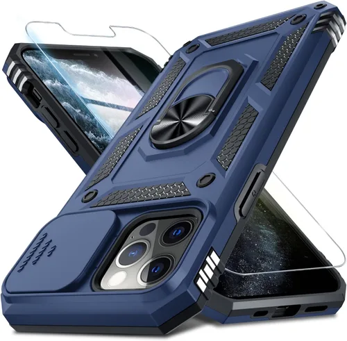 Miniatura 74 de Janmitta - Funda para iPhone 14 Pro con cubierta deslizante para lente de cámara incorporada + protector de pantalla, funda de cuerpo completo