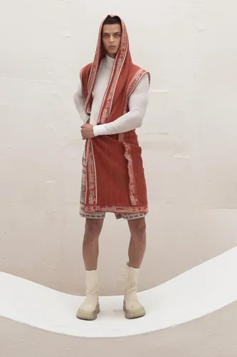 Miniatura 6 de CHEKANKA SAN Chaleco unisex KAN IvoryShedron Chaleco oversize de diseño mexicano con raíces étnicas