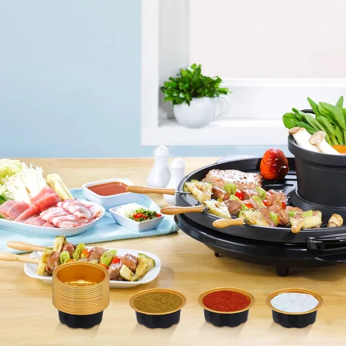 Miniatura 6 de Eaasty 150 tazas para hornear con tapas, forros para magdalenas de 1.6 onzas, papel de aluminio, mini moldes para tartas, pequeños recipientes Negro