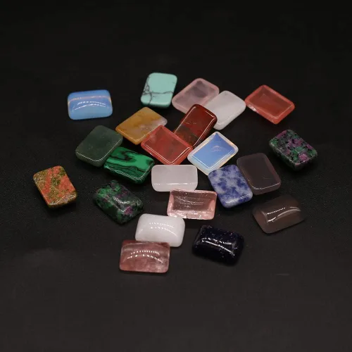 Miniatura 4 de Cabujón rectangular con parte trasera plana piedras naturales cabujón para hacer joyas 20 piezas