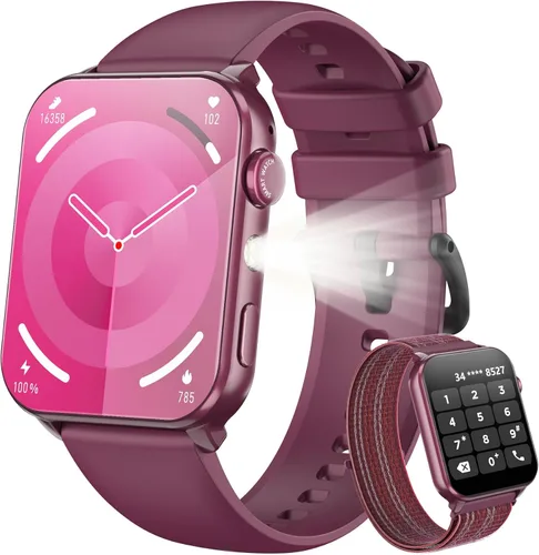 Miniatura 10 de Blackview Reloj inteligente para mujer, 1.91 pulgadas, pantalla táctil HD, con linterna, notificaciones Bluetooth, hacer llamadas, frecuencia