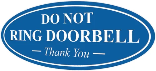 Miniatura 74 de All Quality Cartel de agradecimiento ovalado con texto en inglés «Do not Ring DOORBELL», color negro, pequeño, 1 paquete
