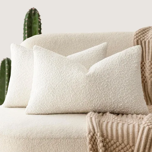 Miniatura 78 de Foindtower - Juego de 2 fundas decorativas de textura de bucle, fundas de almohada acentuadas, fundas de cojín sólidas, neutrales, para sofá, silla
