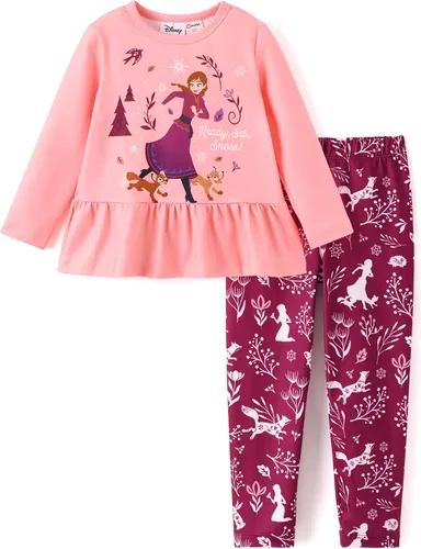 Miniatura 15 de Disney Minnie Mouse - Conjunto de sudadera con manga larga y leggings de princesa Frozen, Marvel para niñas pequeñas, 2 piezas, tallas 2-6 años