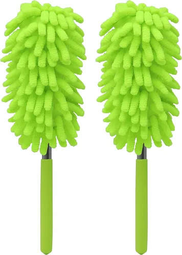 Miniatura 10 de Delicado plumero de microfibra, cómodo mango antideslizante, cabezal desmontable lavable, utilizado para limpiar automóviles, computadoras, aire