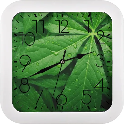 Miniatura 22 de 10" Square Modern Wall Clock,Animal Patterns Print Kitchen Clocks Wall Battery Operated,Silent Non Ticking Unique Funny Cute Wall Clock for Living