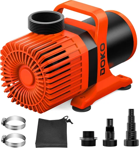 Miniatura 11 de DOKO Bomba de agua sumergible de 2600 GPH, bomba de estanque de alto flujo de 200 W con altura de elevación de 20 pies y cable de alimentación de 20
