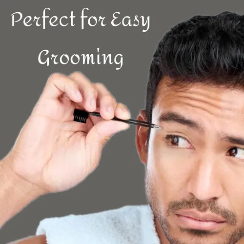 Miniatura 4 de 1 herramienta de aseo combinado de pinzas y cepillo para hombres y mujeres – Pinzas para cejas DIY profesional maquilladores artistas de viaje