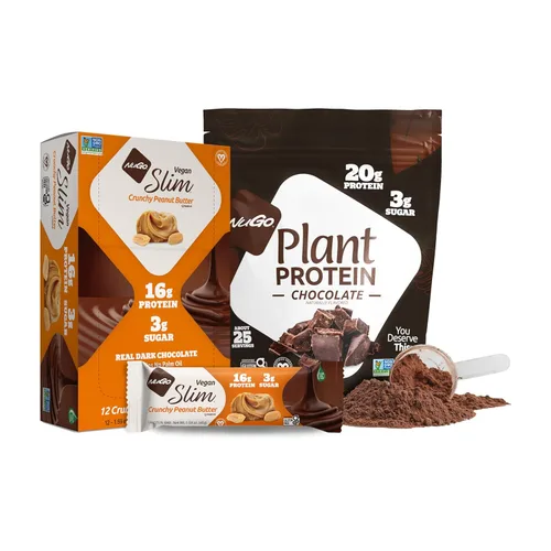 Miniatura 15 de Nugo Mantequilla de maní crujiente de chocolate oscuro, 0.66 onzas de proteína vegana, 0.11 onzas de azúcar, 0.11 onzas de fibra, baja